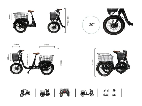AITOUR Mini električen tricikel trikolo